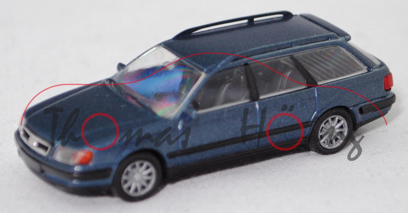 Audi 100 Avant 2.8 E (4. Gen., Baureihe C4, Modell 1991-1994), grünblaumetallic, Rietze, 1:87, mb