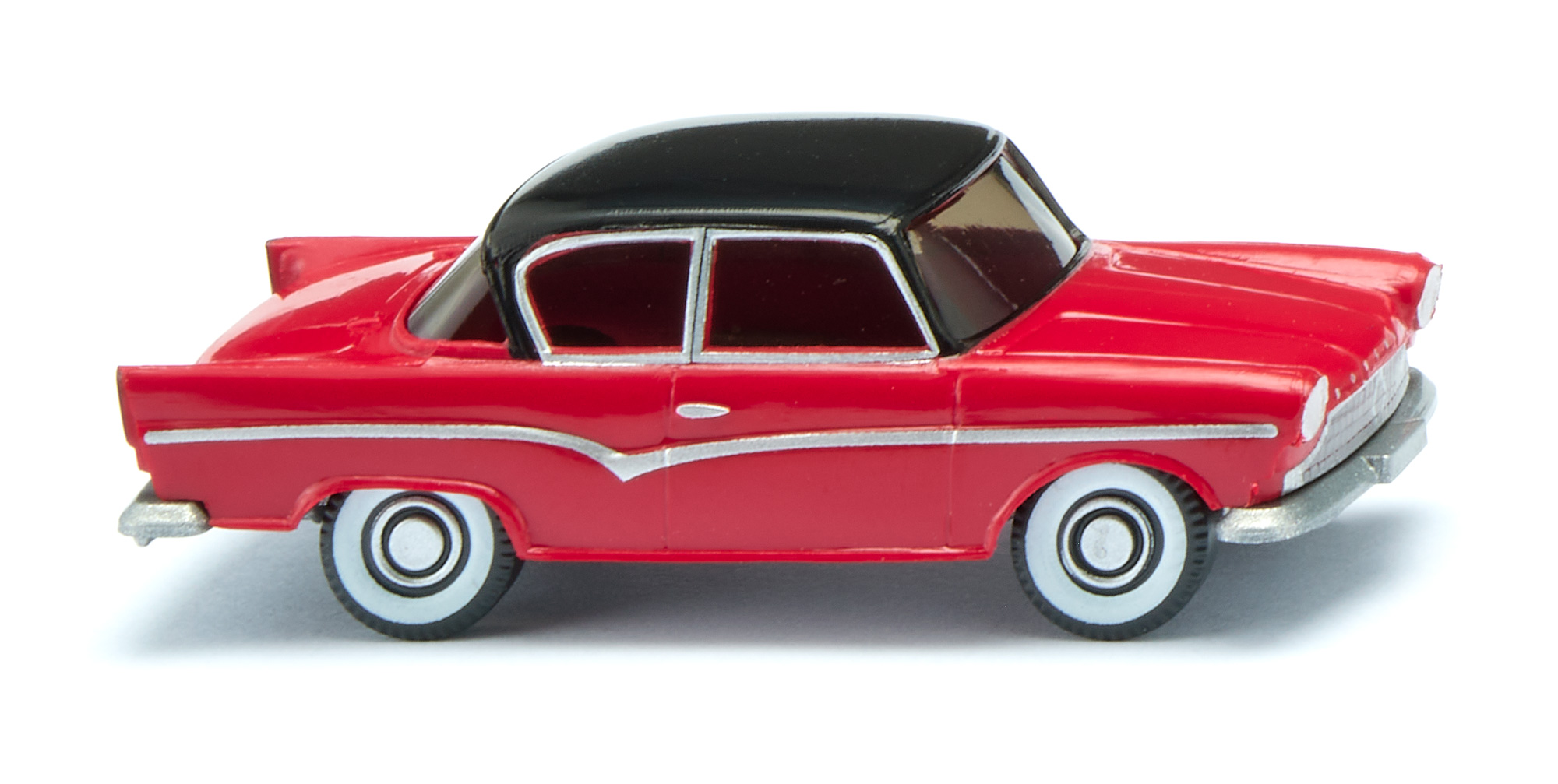 Borgward Arabella de Luxe (1. Generation, Modell 1960-1963), Karosserie karminrot, Dach schwarz, Borgward-Rhombus im Kühlergrill silber, Wiking, 1:87, mb
