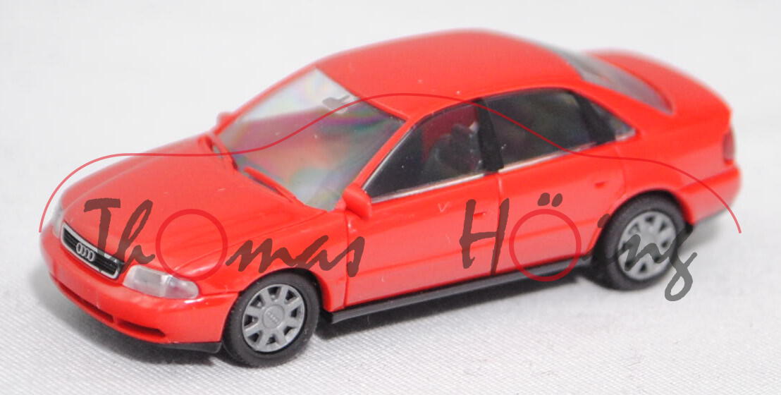 Audi A4 1.8 T quattro (B5, Typ 8D2, Modell 94-99), hell-rot (vgl. laserrot), Rietze, 1:87, Werbebox