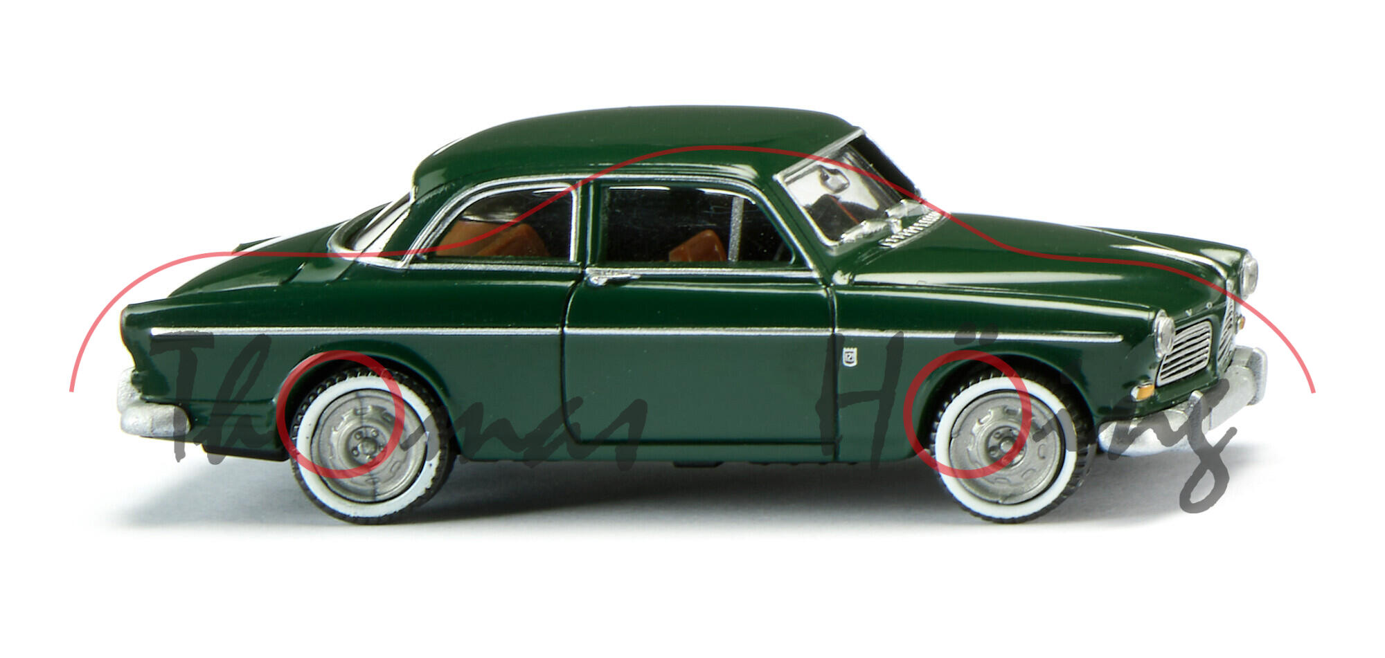 Volvo Amazon 131 (Typ P130, Facelift 3 von 1966, Modell 1966-1968), dunkelgrün, Wiking, 1:87, mb