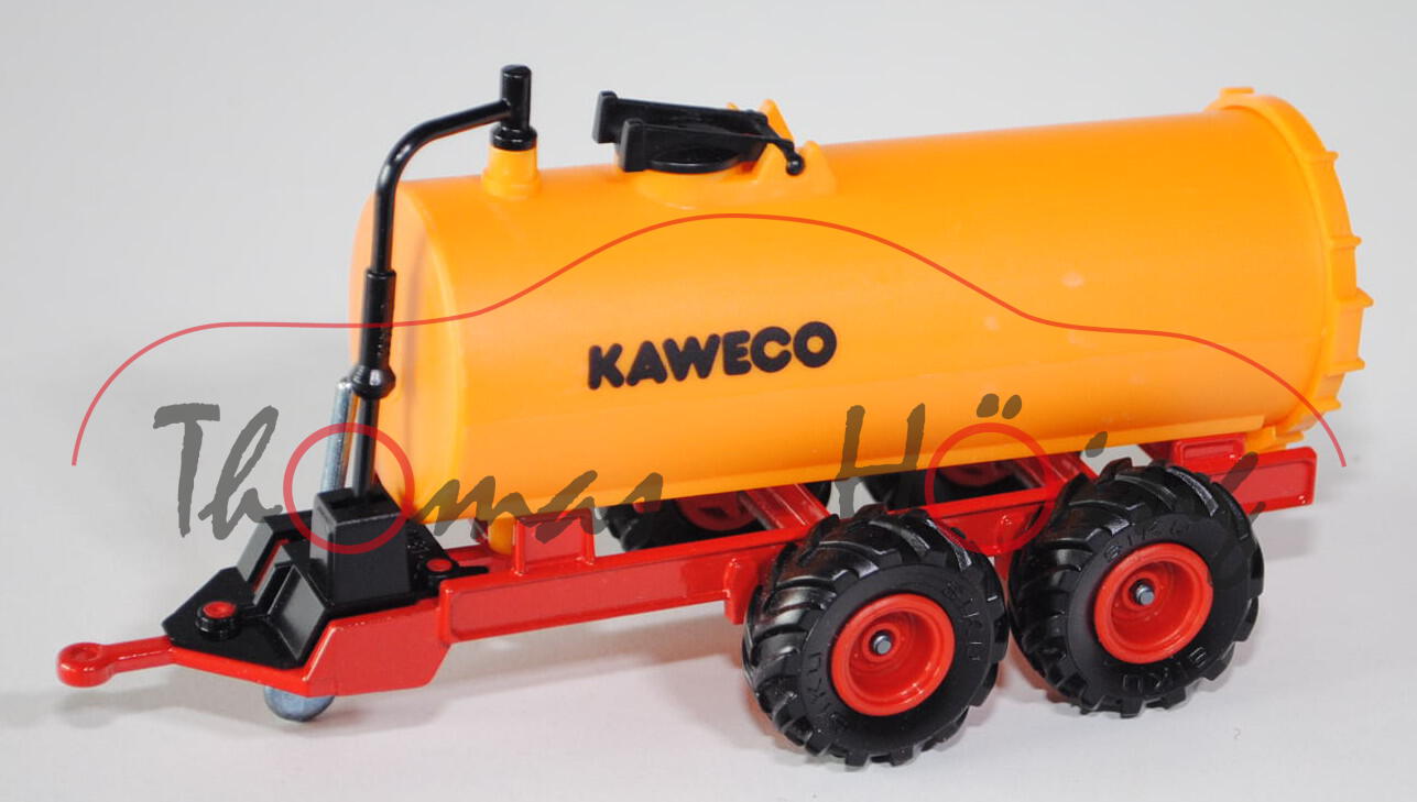 Tandem-Vakuum-Faßwagen (5500 l Fass), rot/orange, KAWECO, L15 (Lagerspuren)