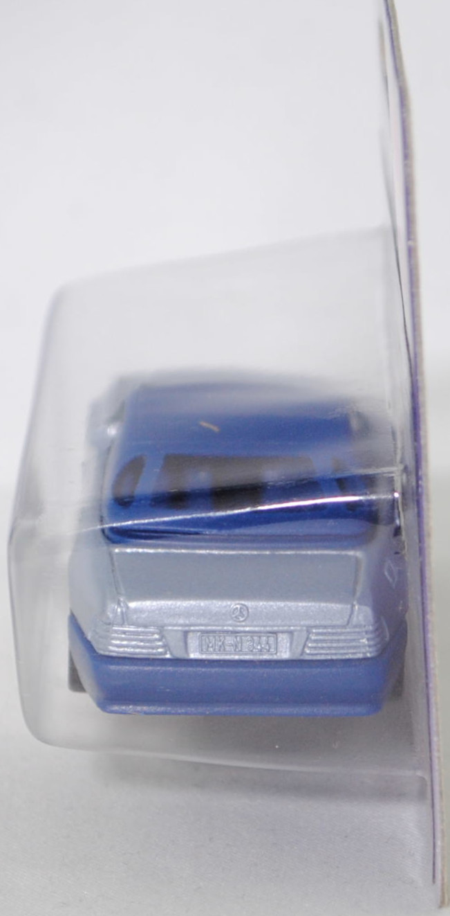 00005 Mercedes-Benz 500 SL mit Verdeck (Hardtop) (R 129, Modell 1989-1992), silberblaumetallic/saphirblau, Scheibe seitlich lackiert, Heckklappe mit Stern, Hong, B7, SIKU, 1:55, P25