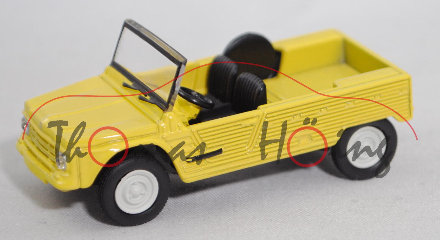 Citroen Méhari (Modell 1968-1987), zinkgelb, Felgen grauweiß, 1:54, Norev MULTIGAM CLASSIC, mb