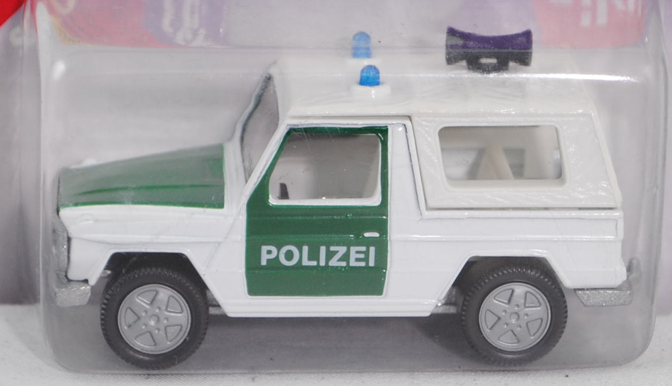 Mercedes-Benz 280 GE (Typ W 460, Modell 1980-1990) Polizei-Geländewagen, reinweiß/moosgrün, innen li