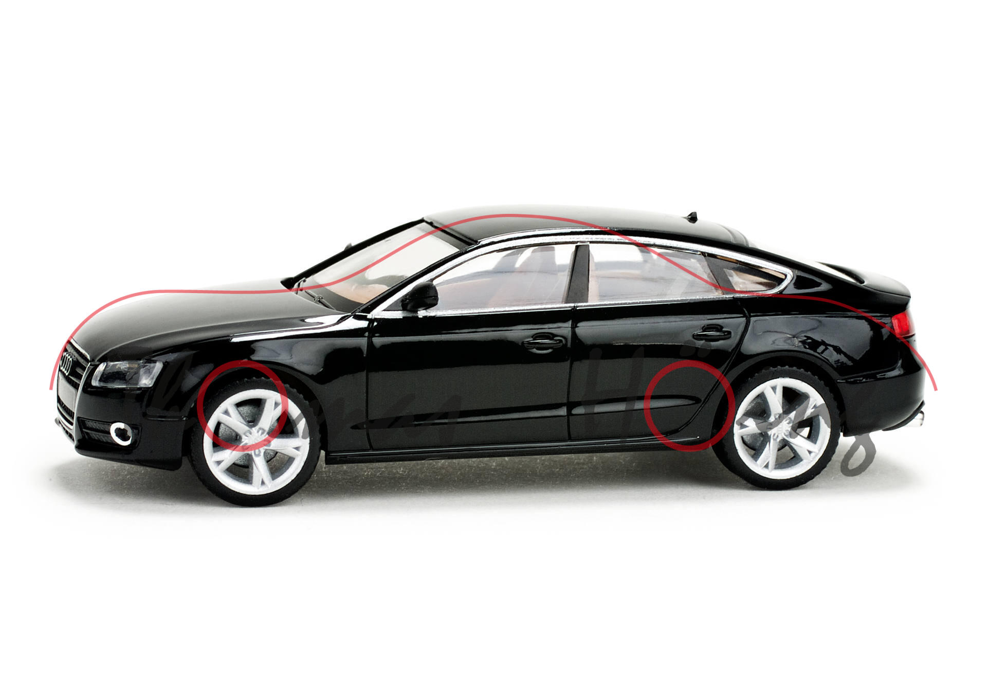 Audi A5 Sportback 2.0 TFSI quattro (Typ 8TA, AU483, Modell 2009-2011), schwarz, Herpa, 1:87, mb