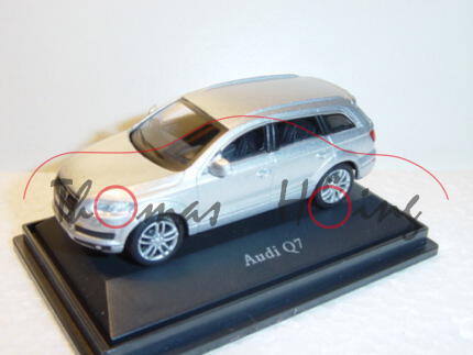 Audi Q7, Mj 05, lichtsilber, Schuco, 1:72, PC-Box