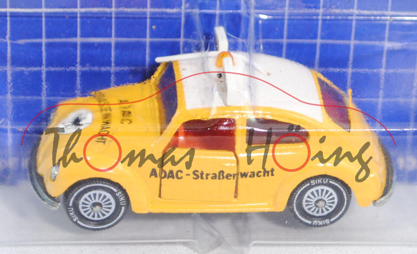 00007 VW Käfer 1300 (Typ 11, Modell 1965-1970) ADAC-Straßenwacht, kadmiumgelb, innen rotorange, Lenk