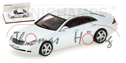 Mercedes-Benz CLS-Klasse (Baureihe C 219), Modell 2004-2008, signalweiß, Minichamps, Linea Bianco No