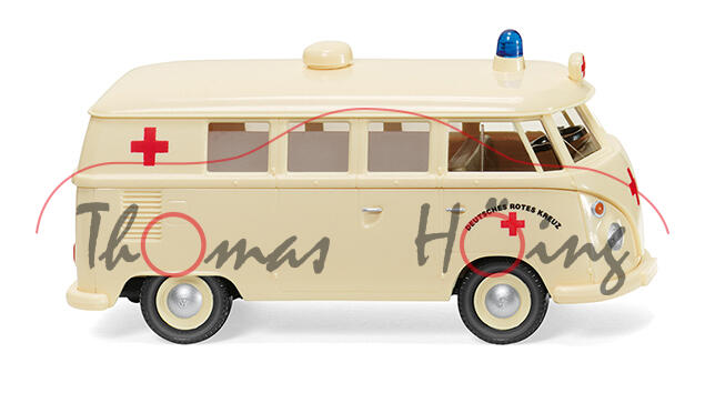 VW Transporter 1500 Kombi (Mod. 63-67) DRK, hellelfenbein, DEUTSCHES ROTES KREUZ, Wiking, 1:87, mb