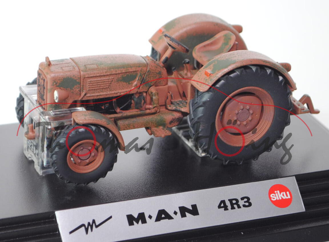 MAN 4R3 Allradschlepper (Modell 1961-1963), rotbraun, gealterte Ausführung, SIKU FARMER CLASSIC+, 1: