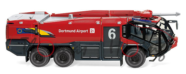 Feuerwehr - Rosenbauer FLF Panther 6x6 Modell 09.10.2017), rot, Dortmund Airport, Wiking, 1:87, mb