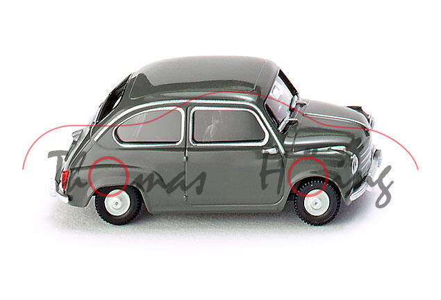 NSU Fiat Jagst 600 (Modell 1956-1963), grau, innen braun, Wiking, 1:87, mb (EAN 4006190099981)