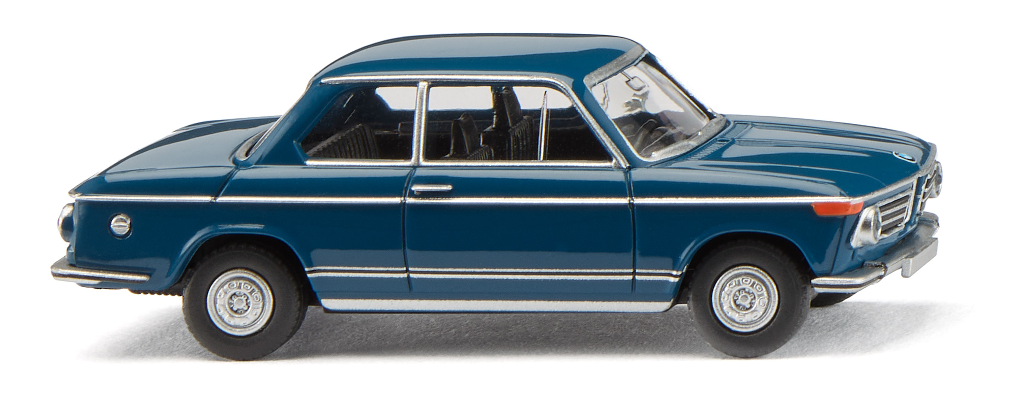 BMW 2002 (1. Generation, Baureihe 02 Serie, E10, Facelift 1971, Modell 1971-1973, Baujahr 1971), grünblau, innen schwarz, Wiking, 1:87, mb