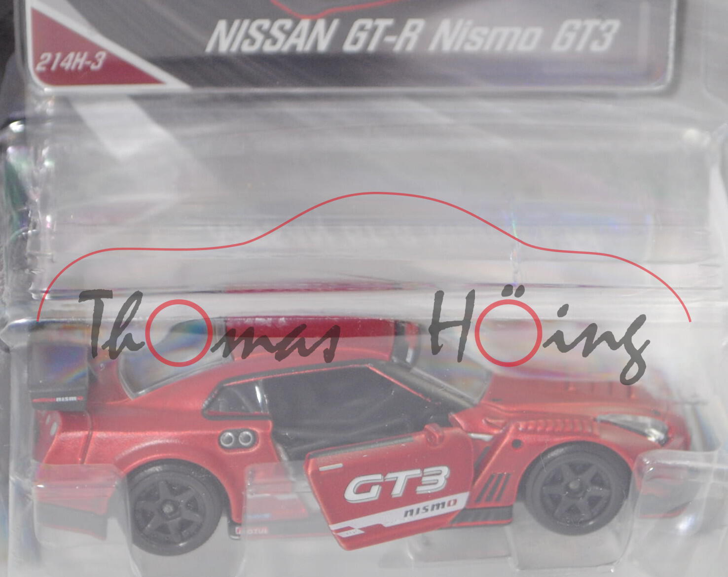 Nissan GT-R NISMO GT3 2018 (Typ R35, Facel. 2018, Mod. 18-), matt-purpurrotmet., majorette, 1:64, mb