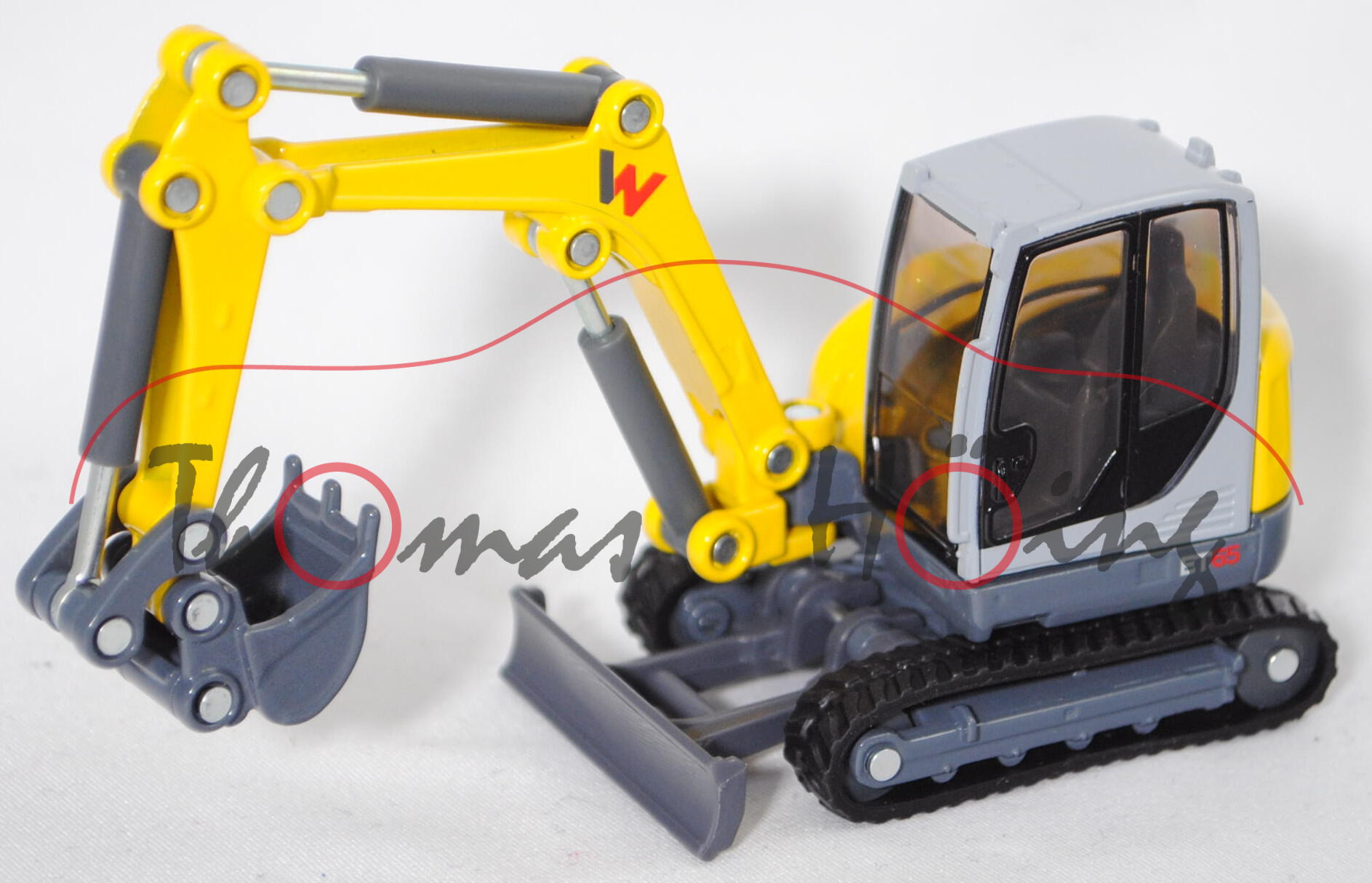 00000 Wacker Neuson ET65 Kettenbagger mit Tieflöffel (Modell 2015-), grau/gelb, SIKU, 1:50, L17mpK