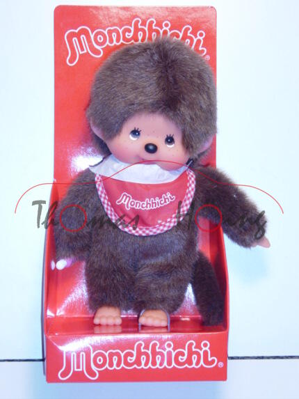 Monchhichi Classic Boy Red Bib (Junge mit rotem Latz), 20 cm groß