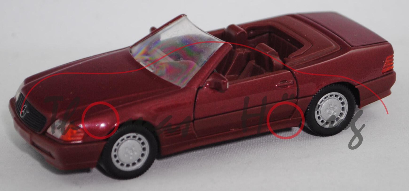 Mercedes-Benz 500 SL (R 129, Mod. 1989-1992), almadinrot metallic (Farbcode 512), Schabak, 1:43, mb