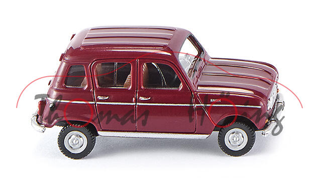 Renault 4 (Typ R4, Modell 1961-1967, Baujahr 1961), weinrot, Wiking, 1:87, mb