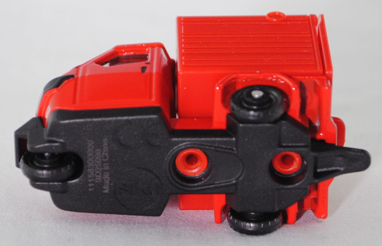 00001 Ape 50 2T E4 Kasten (Typ E4, Modellcode E33L000A40, Modell 2019-), verkehrsrot (red sprint), Chassis ohne kleine Niete vor der Hinterachse, SIKU SUPER, 1:43, P29e