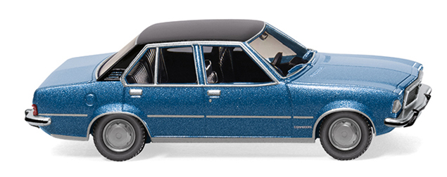 Opel Commodore B (2. Gen., Modell 1972-1977), laserblau metallic, Dach schwarz, Wiking, 1:87, mb