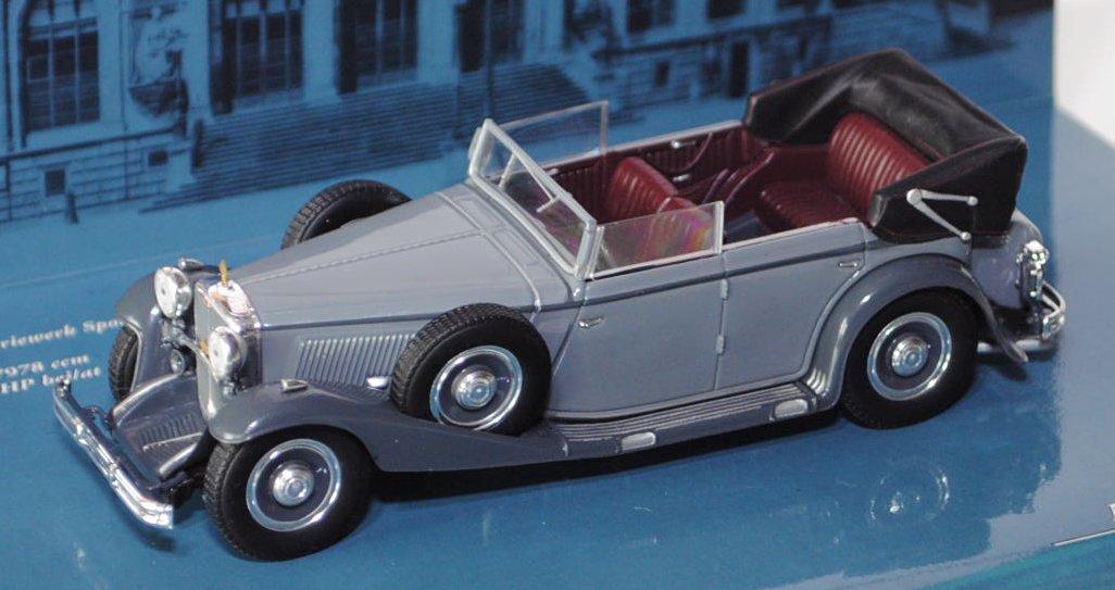 Maybach Zeppelin DS 8, Modell 1930-1937, dunkel-mausgrau/eisengrau, Minichamps, 1:43, PC-Box