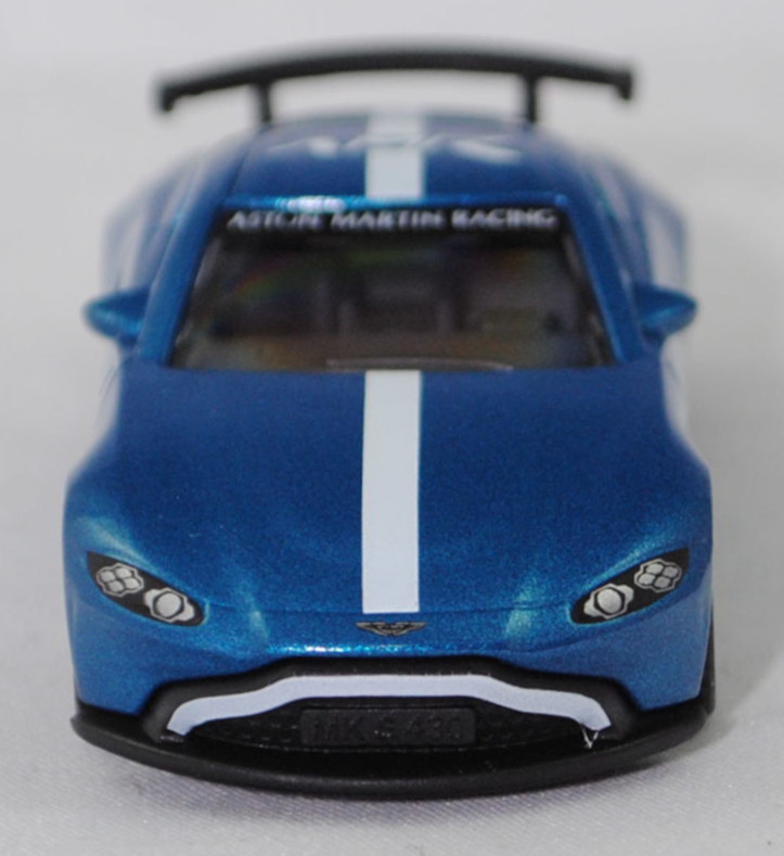 00000 Aston Martin Vantage GT4 (4. Generation, interne Baureihenbezeichnung AM6, Modell 2019-2024), dunkel-signalblaumetallic, VANTAGE GT4, SIKU SUPER, 1:53, P29f