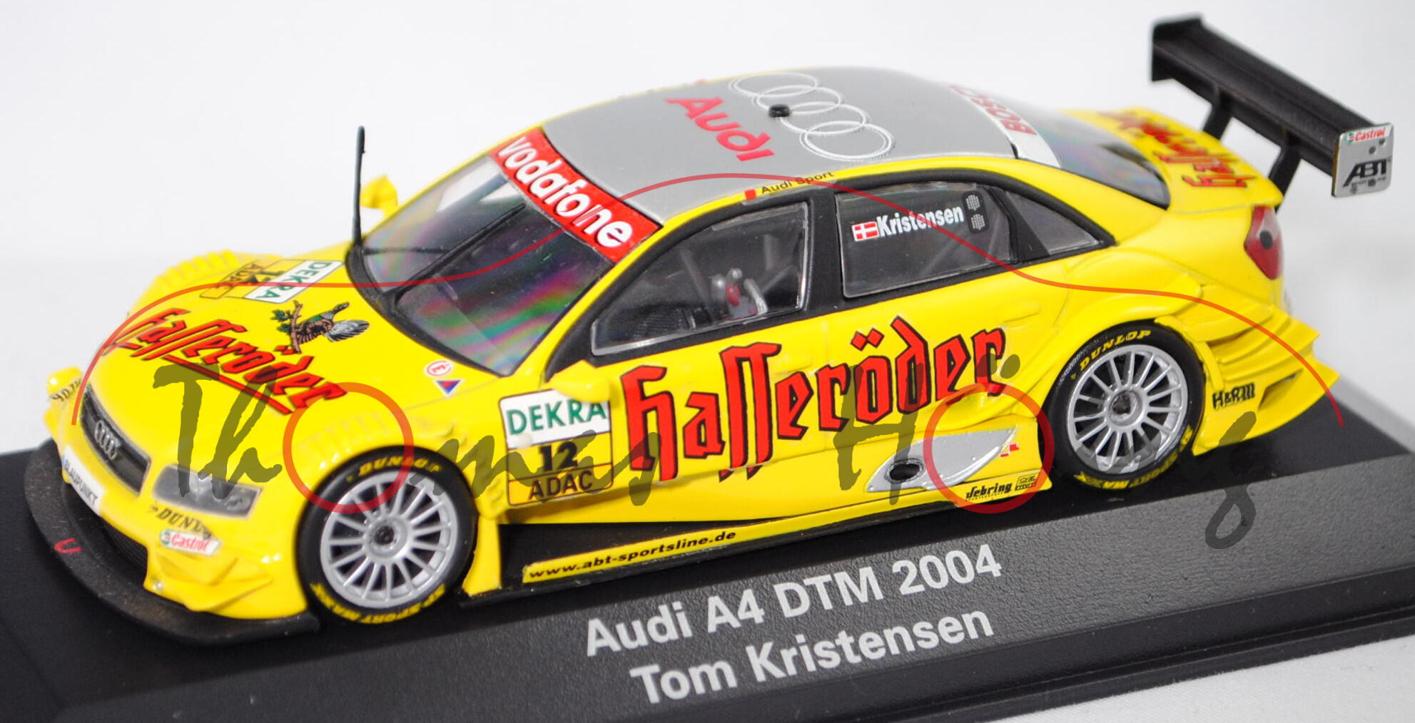 Audi A4 DTM 2004 (B6, Typ 8E2 / R11), gelb, DTM 2004, Tom Kristensen, Nr. 12, Minichamps, 1:43, mb