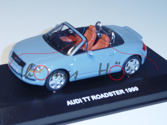 Audi TT Roadster, Mj. 1999, grau, innen rotbraun, EG EDISON GIOCATTOLI, 1:43, PC-Box