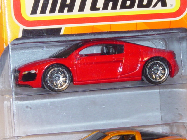 Audi R8, Mj. 2007, rot, Matchbox, Set mit Corvette + Volvo + Ford + Chrysler, 1:64, mb