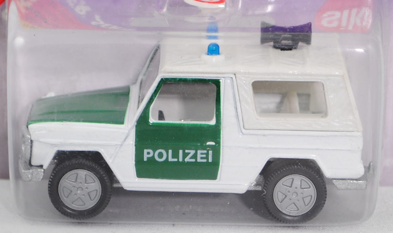 Mercedes-Benz 280 GE (Typ W 460, Modell 1980-1990) Polizei-Geländewagen, reinweiß/moosgrün, innen li