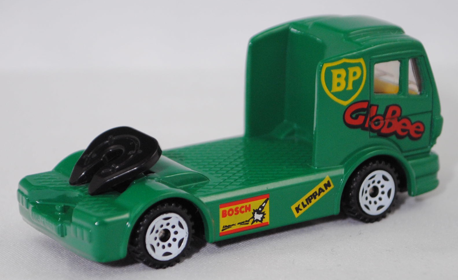 00000 Mercedes-Benz 1450 S (Modell 1989-1993) Renntruck (Truck-Racing-Europameisterschaft, Klasse C), türkisgrün, GloBee / BP / KLIPPAN / BOSCH, Bpr. 0818, C3, SIKU SUPER, 1:83, m
