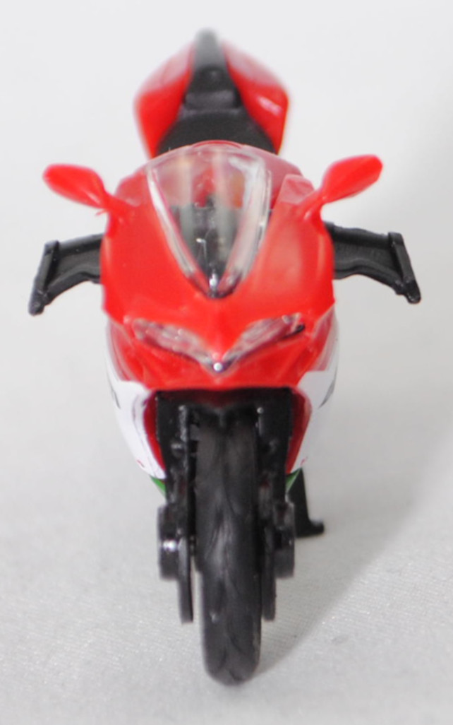 00500 I Ducati 1299 Panigale (4. Generation, Typ Superbike, Modell 2015-2018) Tricolore, rot/schwarz, Verkleidung mit Druck Tricolore, SIKU SUPER, 1:35, P29e mit grauer Preisecke