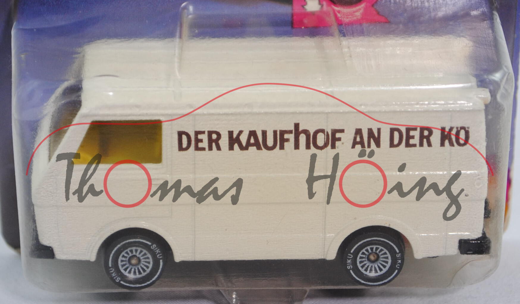 VW LT 28 Kastenwagen (Modell 1975-1986), reinweiß, innen zinkgelb, Lenkrad integriert, DER KAUFHOF A