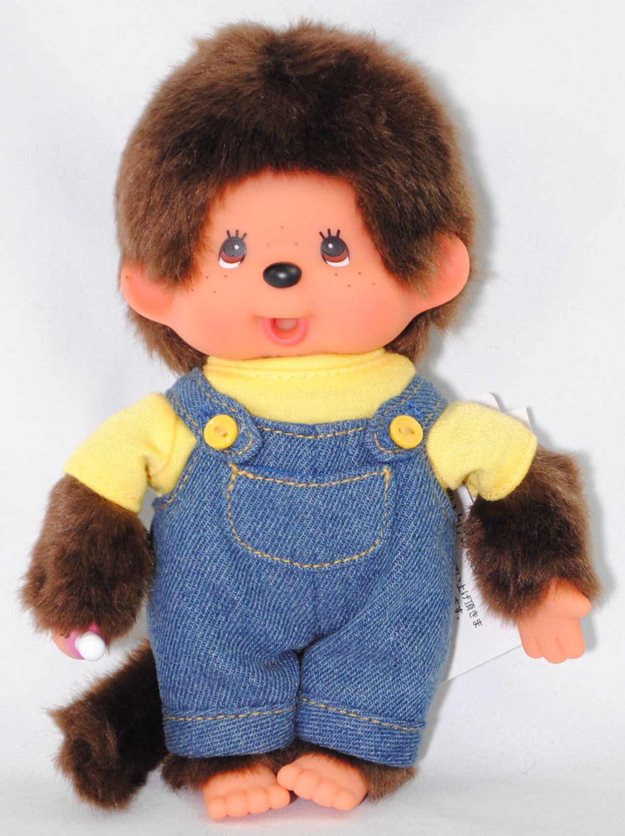 Monchhichi Boy with Overall Yellow (Junge mit gelbem Overall), 20 cm groß, Sekiguchi (Limited Edition) (EAN 4905610259380)