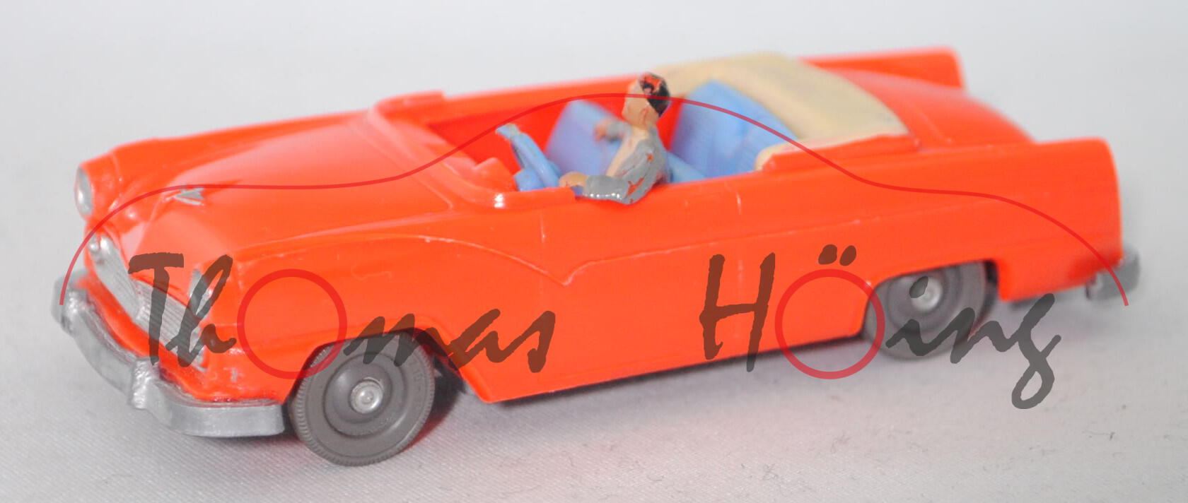 00000 Ford Fairline Sunliner 4.5 V8 (Modell 1954-1956), leuchtorange, Scheibe weg, Siku Plastik 1:60