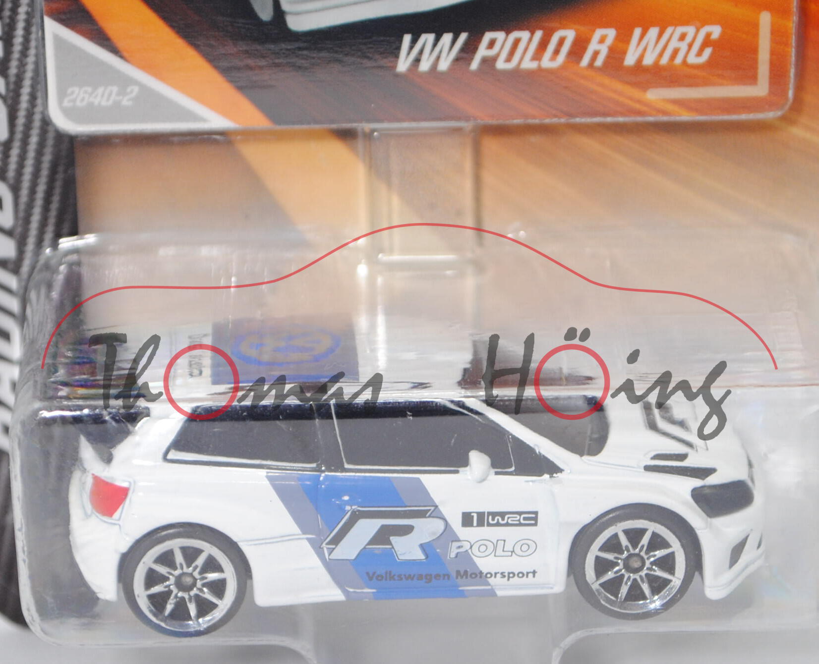 VW Polo R WRC (Mod. 13-16), weiß/grau/blau, 1 WRC / R POLO / Volkswagen Motorsport, Nr. 264D-2, 1:57