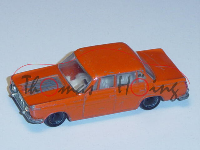 BMW 1500, orange, innen grau, Lenkrad schwarz, lange Stoßstangen, HL Glas, R1, Modell mit Lackschäde