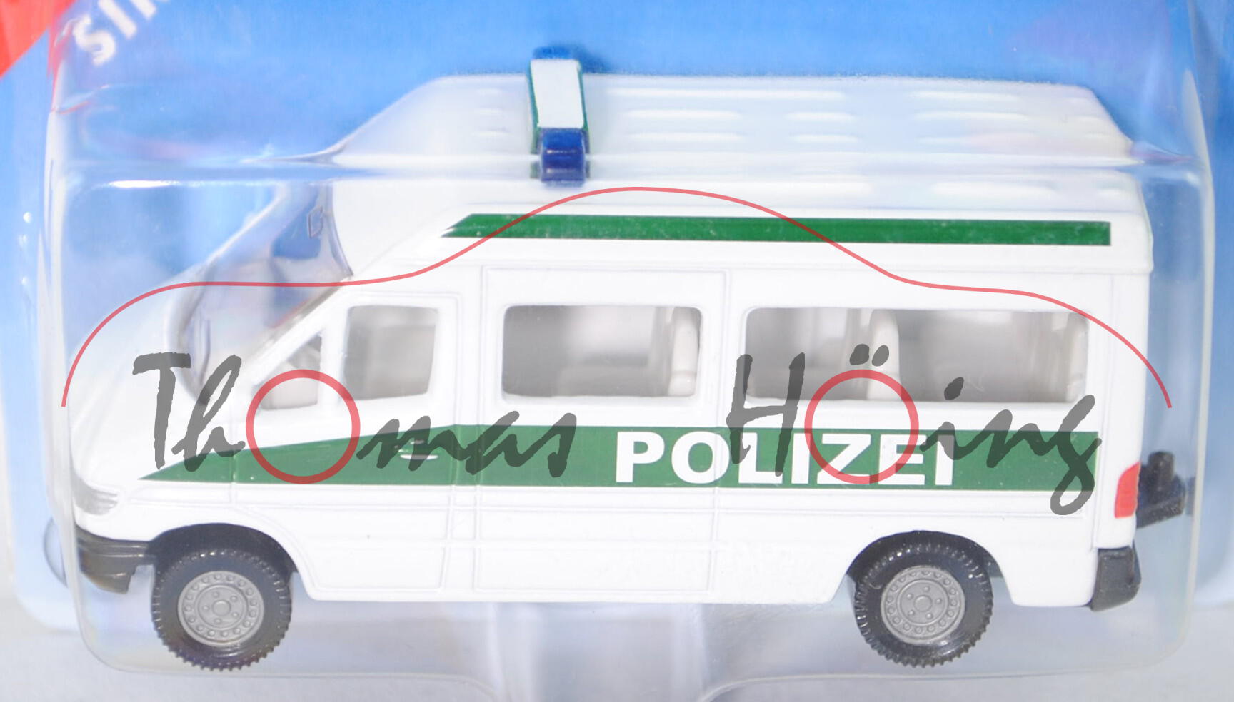 00004 Mercedes-Benz Sprinter (T1N, Baureihe W 901, Modell 1995-2000) Kleinbus Polizeibus, reinweiß,