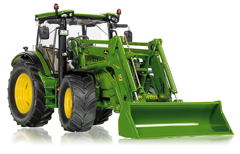 John Deere 6125R mit Frontlader, smaragdgrün/zinkgelb, 1:32, Wiking, mb