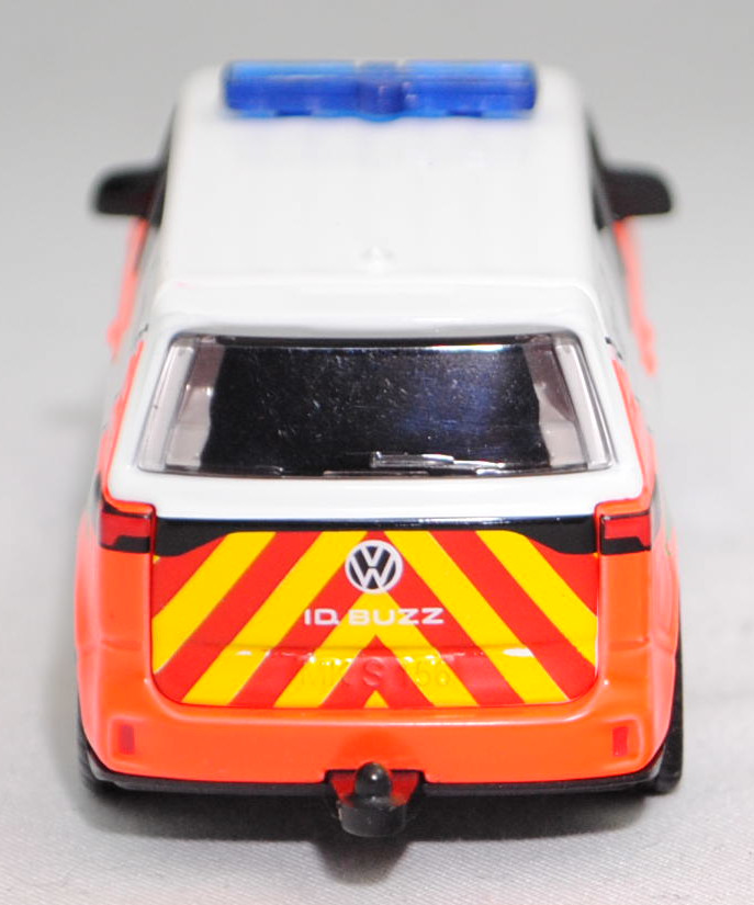 00000 VW ID. Buzz Cargo (1. Generation, interne Baureihenbezeichnung EBN, Modell 2022-) Krankenwagen, Karosserie reinweiß, C 112 / NOTARZT, SIKU SUPER, 1:61, P29f