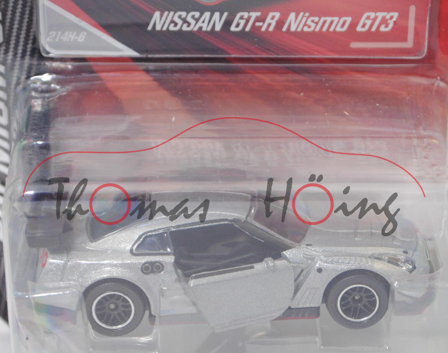 Nissan GT-R NISMO GT3 2018 (Typ R35, Modell 2018-), silbergraumetallic, majorette, 1:64, Blister