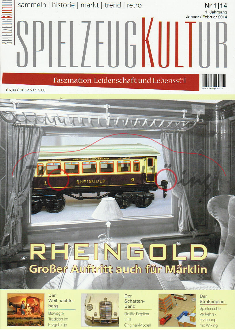 SPIELZEUGKULTUR, Heft 1, Januar / Februar 2014, Inhalt: u.a. Tischbahn trifft Unimog, Spielzeug trif