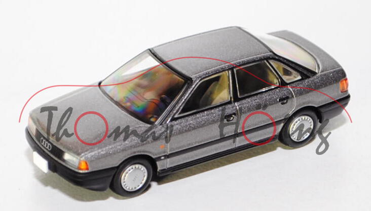 Audi 80 quattro (B3, Typ 89), Modell 1986-1991, steingrau metallic, Heckspoiler liegt lose dabei, TO