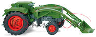 Fendt Farmer 2S mit Frontlader, resedagrün/grau, Wiking, 1:87, mb