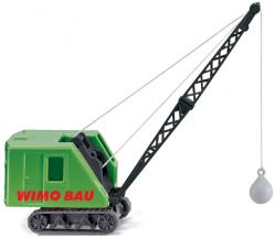 Raupenkran Krupp Ardelt mit Abrissbirne, Modell 1962-1964, gelbgrün, WIMO BAU, Wiking, 1:87, mb