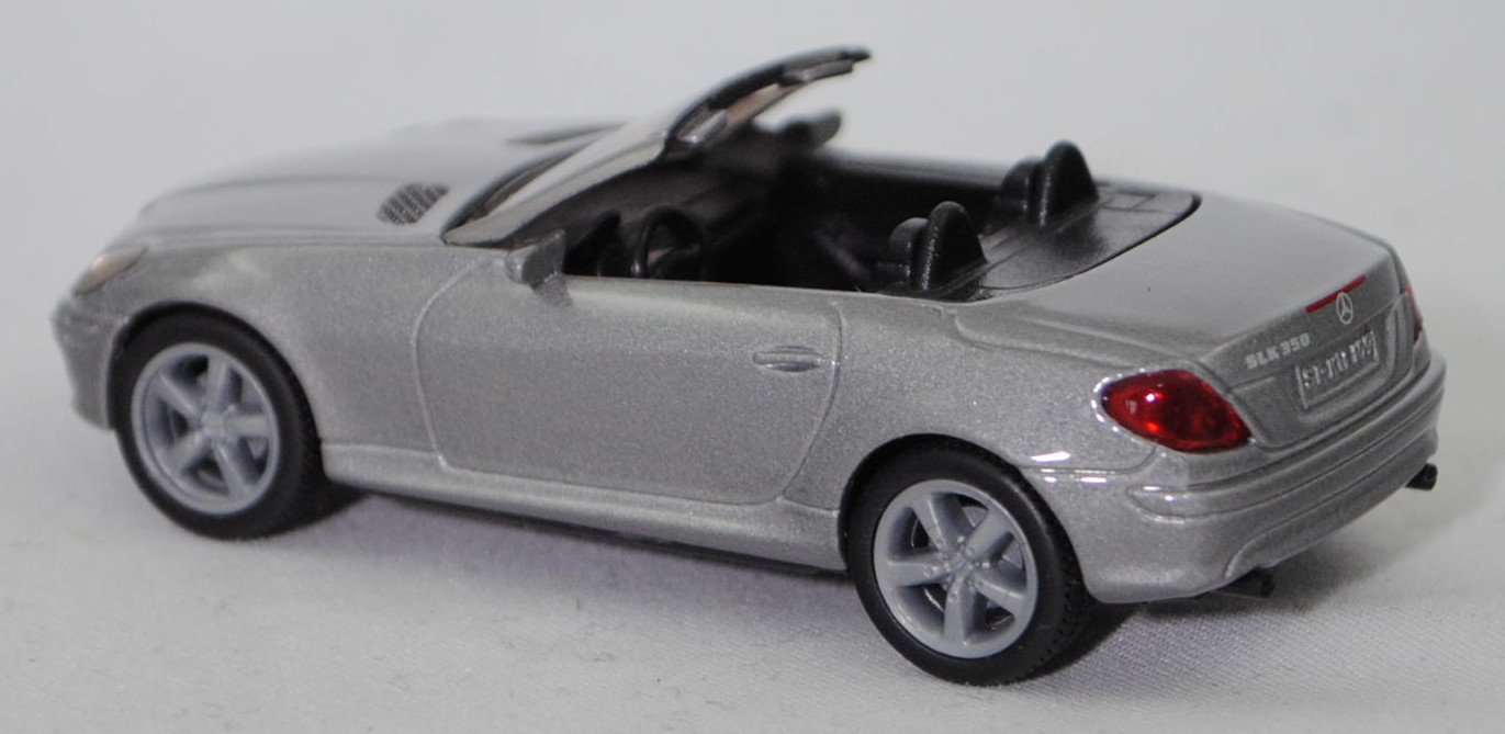 00007 Mercedes-Benz SLK 350 (interne Baureihenbezeichnung R 171, Vor-MoPf, Modell 2004-2008), verkehrsgraumetallic, innen schwarz/rot, Bpr. 1002, SIKU SUPER, 1:55, m