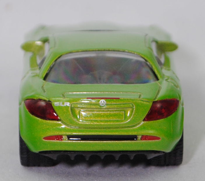 00006 Mercedes-Benz SLR McLaren (1. Generation, C 199, Modell 2004-2008), hell-gelbgrünmetallic, Bpr. 1004, B25a / B25b schwarz, SIKU SUPER, 1:55, m