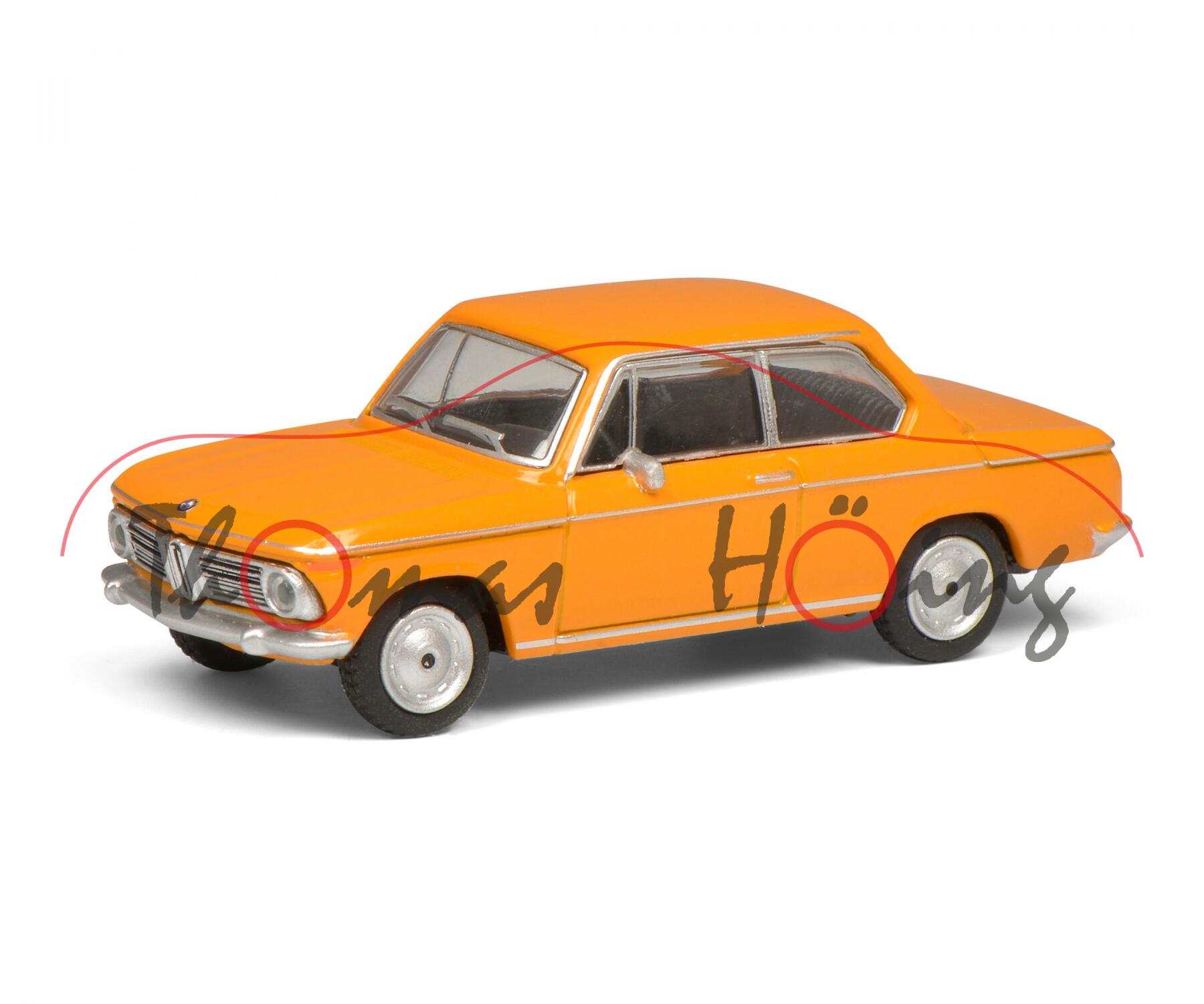 BMW 2002 (Baureihe E10, Vorfacelift, Modell 68-71), d.-melonengelb (vgl. colorado), Schuco, 1:64, mb