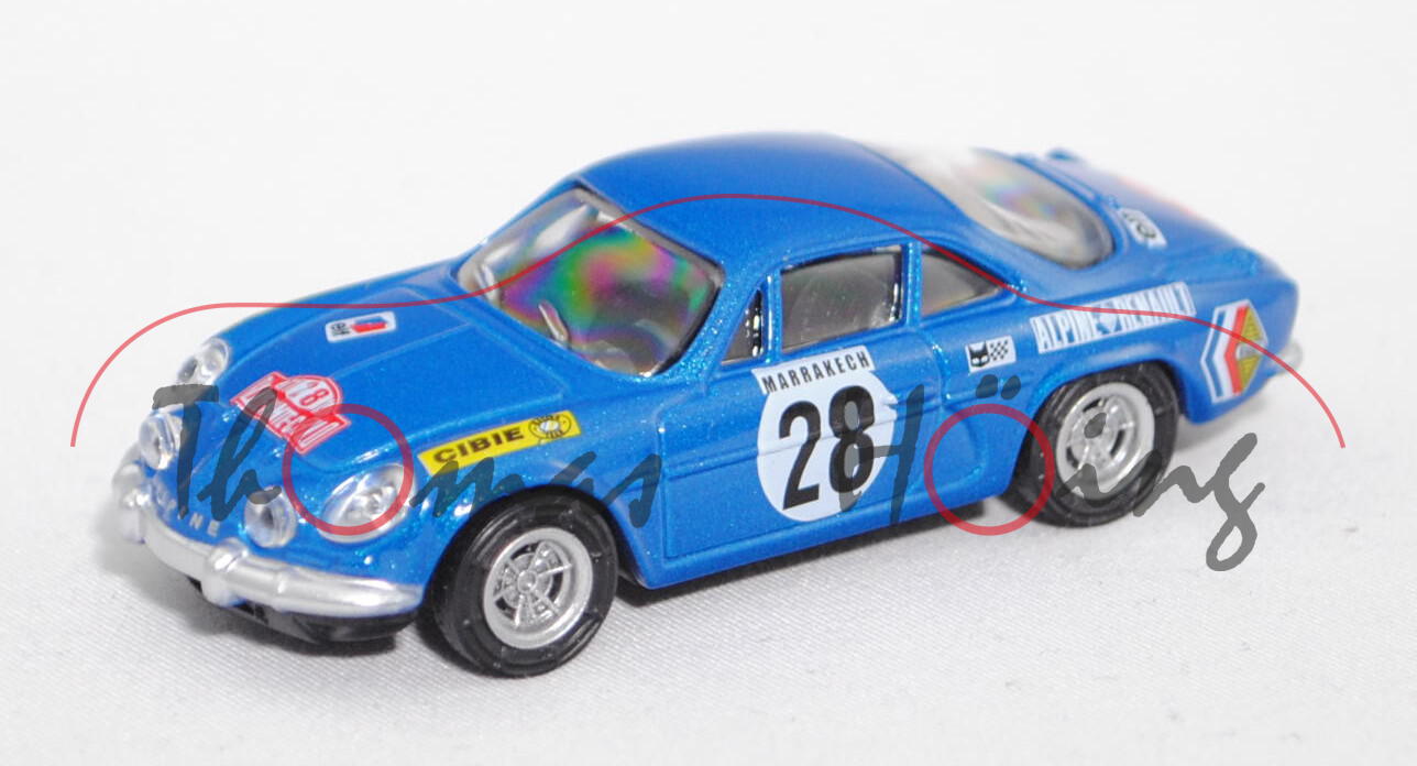 Renault Alpine A110 1600 S, blau, Rallye Monte Carlo 1971, Fahrer: O. Andersson / D. Stone, Nr. 28