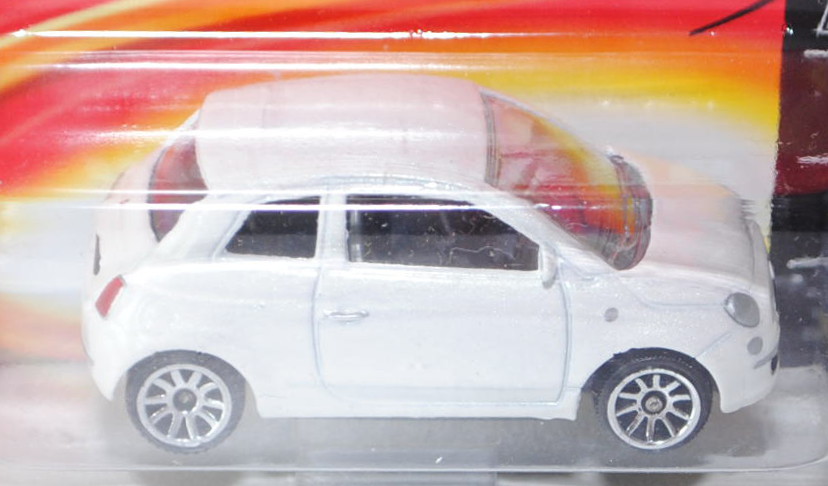 Fiat 500 (Nr. 286 C), Modell 2007-, reinweiß, majorette, 1:55, Blister